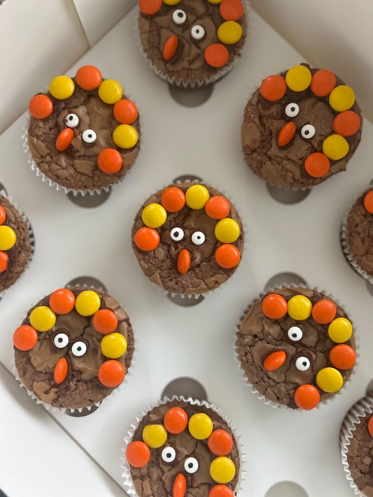 Playful Halloween-themed chocolate cupcakes