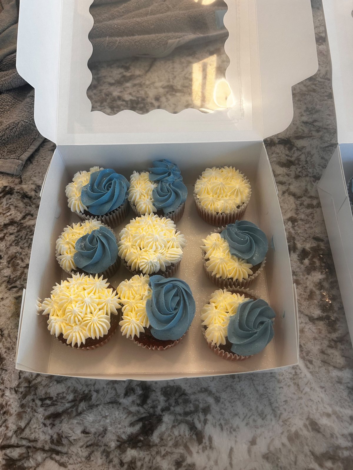 Orange and golden buttercream cupcakes