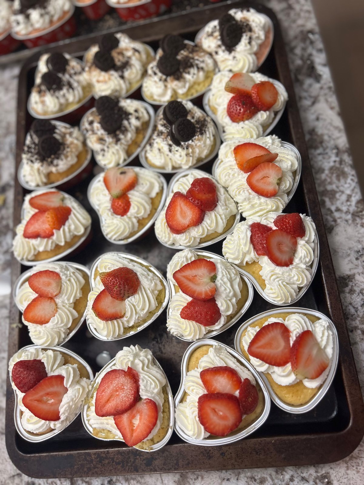 White and red chocolate-covered strawberries